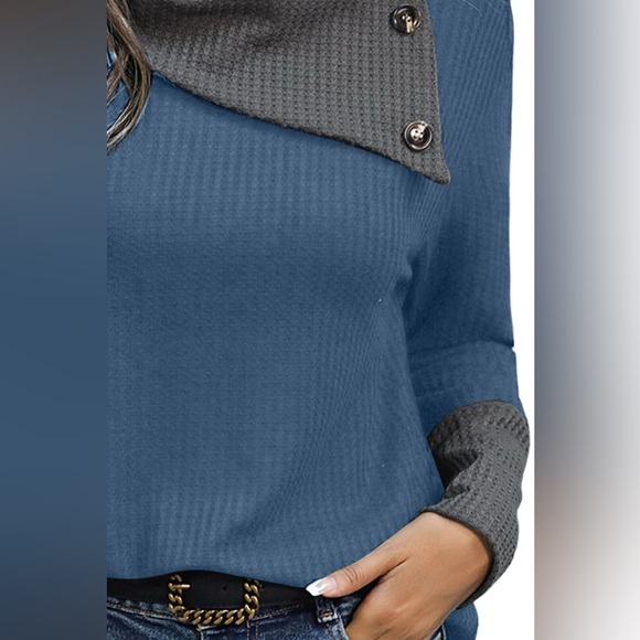 Decorative Button Long Sleeve Blouse - Picture 3 of 4